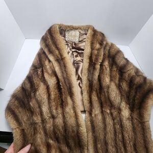 Luxurious Brown 1930's Mink Stole Fur Coat